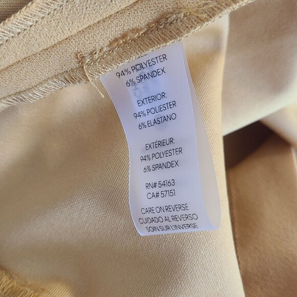 Calvin Klein Yellow A-line Dress Cinched Empire Waist NEW 14 Career Quiet Luxury - Picture 8 of 9